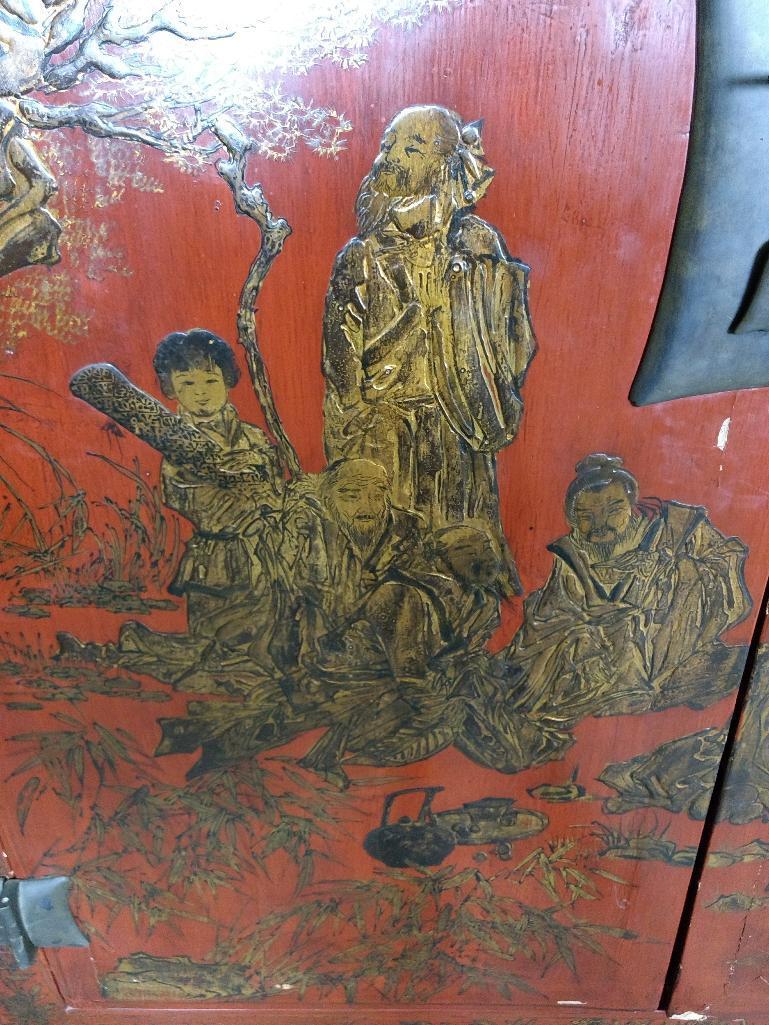 Hand Painted Asian Cabinet