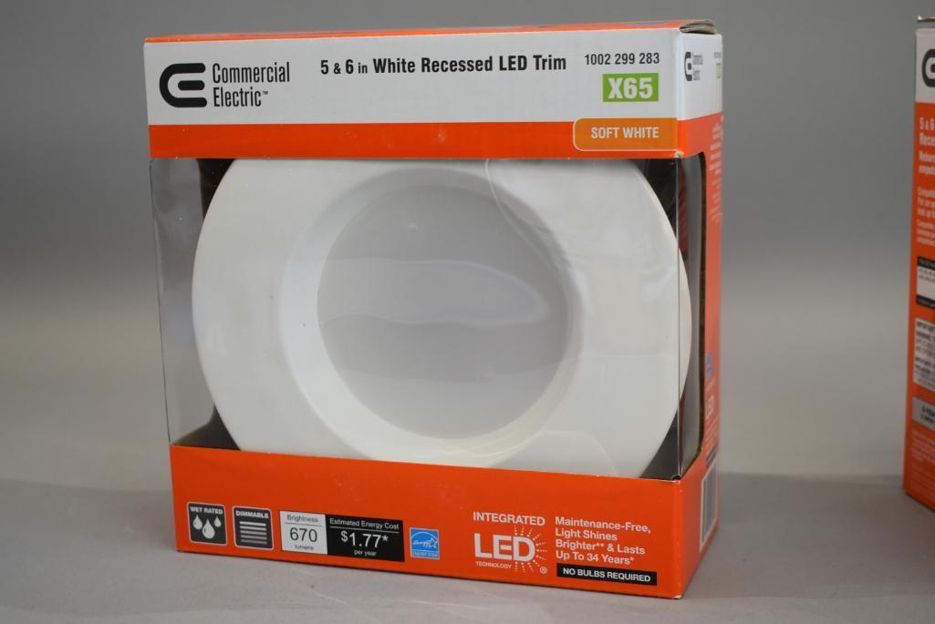 3 Commercial Electric White Recessed LED Trim Lights
