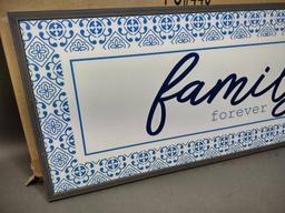 8 NEW Willamson Home Wall Hangings "Family Forever & Always"