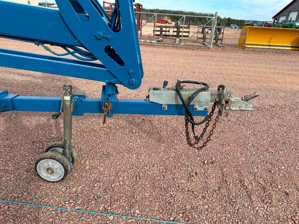 2009 Genie TZ-50 towable boom lift, electric powered, 50' lift, jib, outriggers, ball hitch,