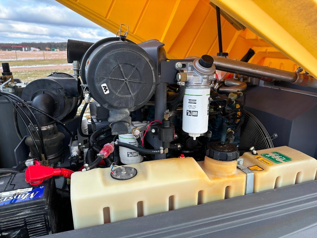 2019 Atlas Copco XAS185 portable air compressor, 185 CFM, Kubota diesel engine, pintle hitch, runs &