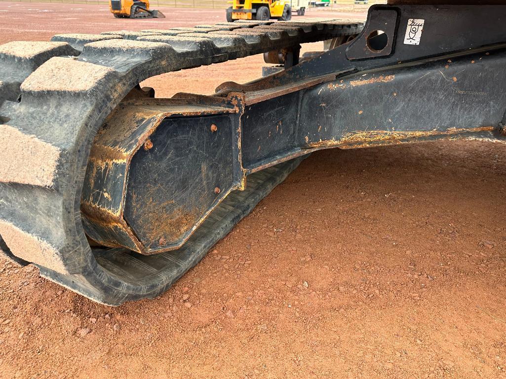 2016 JCB 85Z-1 excavator, cab w/AC, 18" rubber tracks, front blade, 6'6" stick, 24" quick coupler
