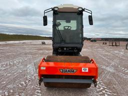 2015 Hamm H5I smooth drum compactor, cab w/AC, 54" drum, hydro trans, back up camera, 12.4x24 tires,