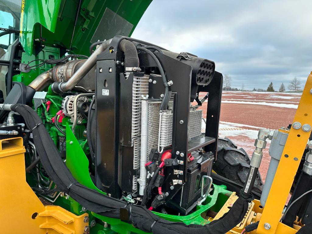2021 John Deere 6105E commercial mowing tractor, CHA, MFD, Diamond boom mower w/ rotary head,