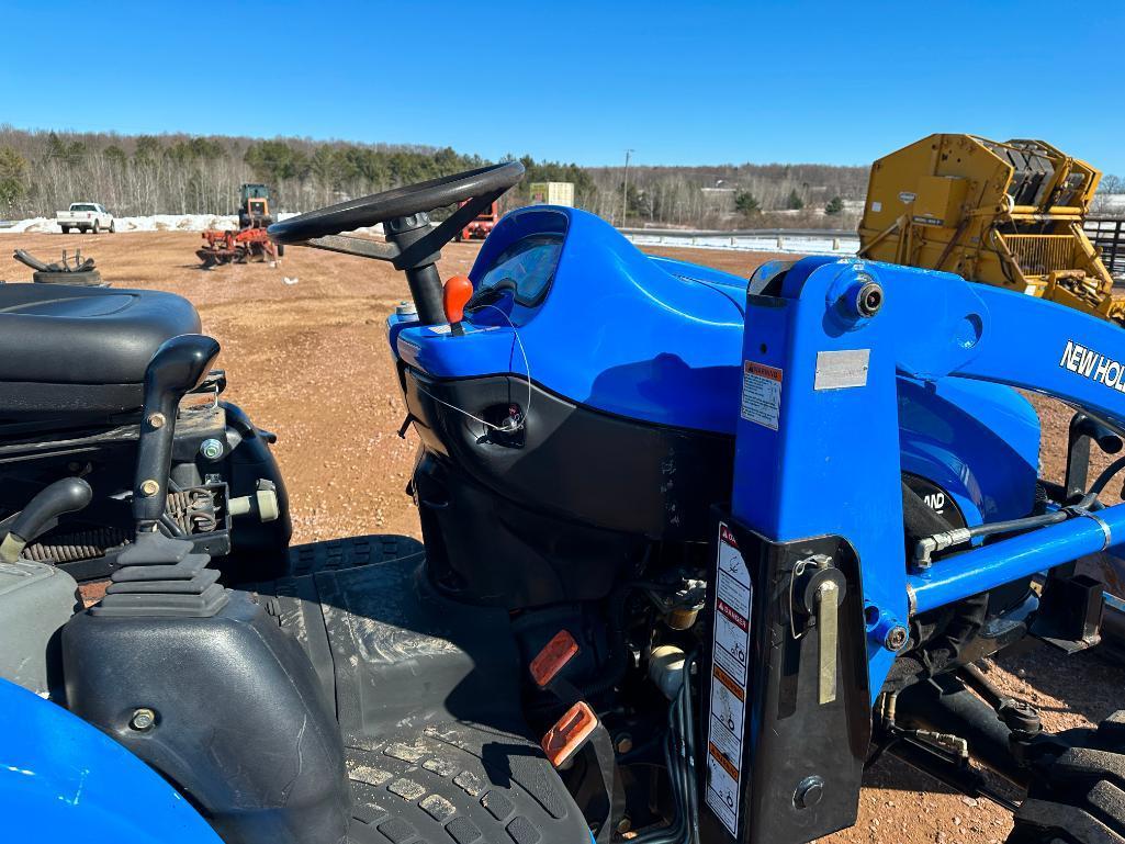 2007 New Holland TC45D compact tractor, open station, New Holland 17LA loader, hydro trans, R4