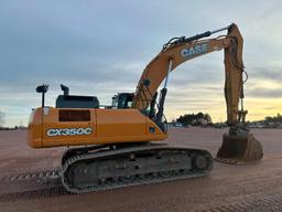 2015 Case CX350C excavator, cab w/AC, 31 1/2" track pads, 11'3" stick, 60" quick coupler bucket,