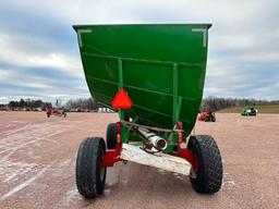 Salzseider 475 gravity box on Knowles W1600-1 4-wheel running gear, hyd drive fertilizer auger, SN: