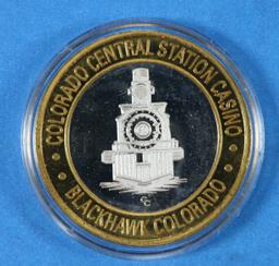 Colorado Central Station Casino 999 Pure Silver Wyatt Earp Collectable Coin