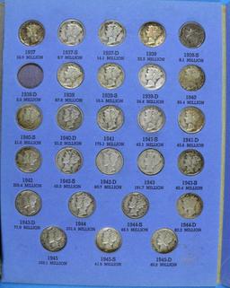 Collection Book of Mercury Silver Dimes - 47 Coins total