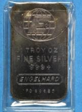 Engelhard One Troy Ounce 999 Fine Silver Bullion Bar