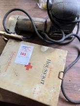 Antique metal first aid kit w/ saw