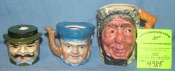 Group of vintage Toby mug style collectibles