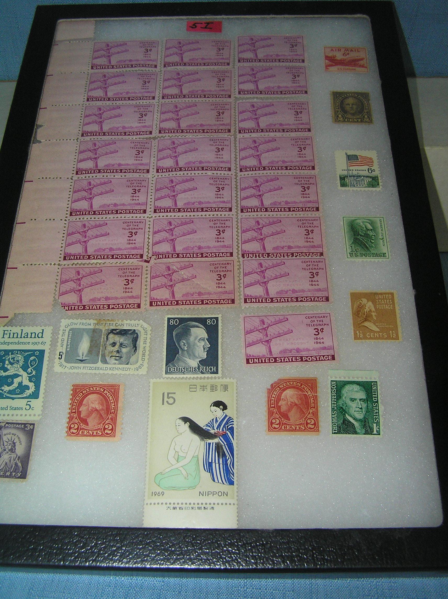 Collection of vintage US and world postage stamps