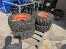 4 10-16.5 Skid Steer Tires & Rims