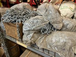 LOT: (15+) PAIRS OF 10R22.5 TIRE CHAINS & APPROX. (12) LIGHT DUTY TRACTOR CHAINS, 64"L X 12"W