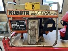 KUBOTA MODEL A1400 GAS GENERATOR, 1400 WATT, SINGLE PHASE