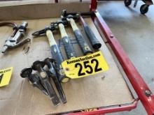 LOT: 4-ASSORTED AUTO BODY HAMMERS & 3-HEADS
