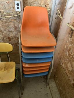 LOT OF 11-ASSORTED STACK CHAIRS
