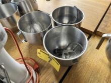 LOT: (3) 5QT. MIXING BOWLS, WITH HOOK, PADDLE & WHIP