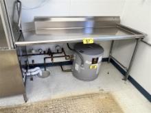 6' X 31" STAINLESS STEEL CLEAN DISH TABLE