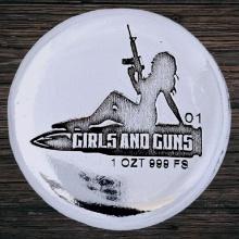 Girls and G*** 1oz Silver Button