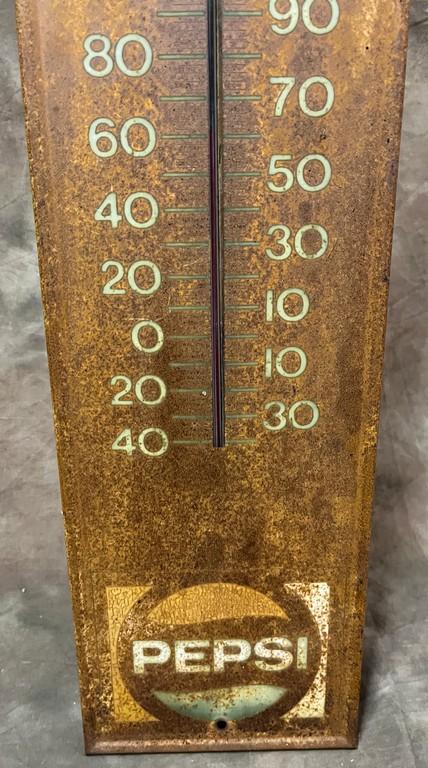 Antique Metal Pepsi Thermometer
