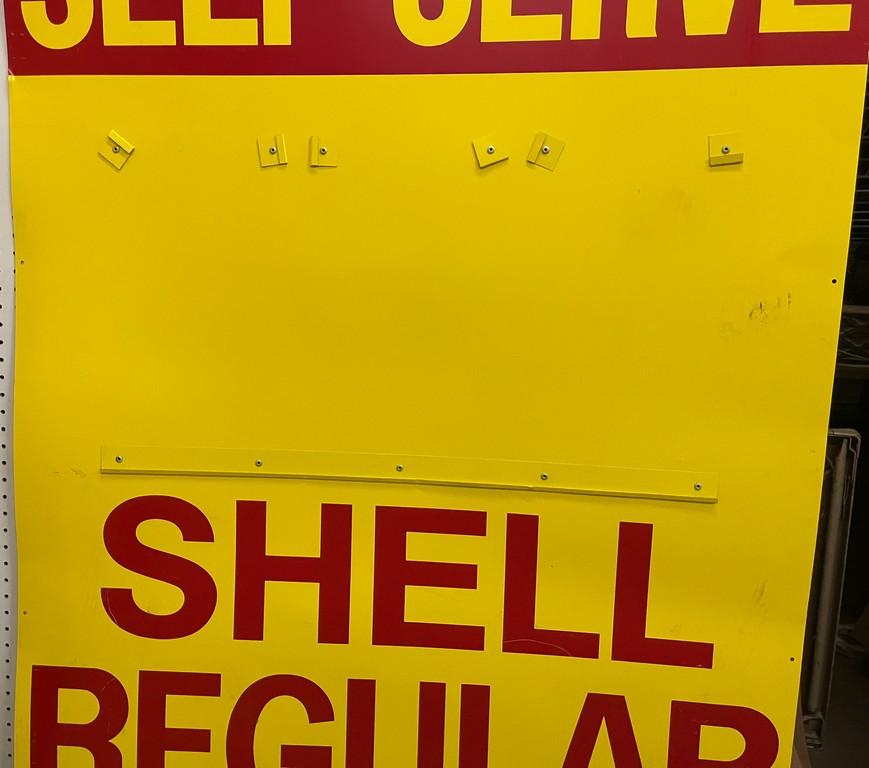 Vintage Shell Service Station Metal Price Sign