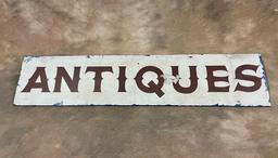 Vintage Hand Painted "Ski Shop"/"Antiques" Double Sided Wood Sign.