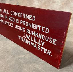 Wooden Painted Bunkhouse Sign