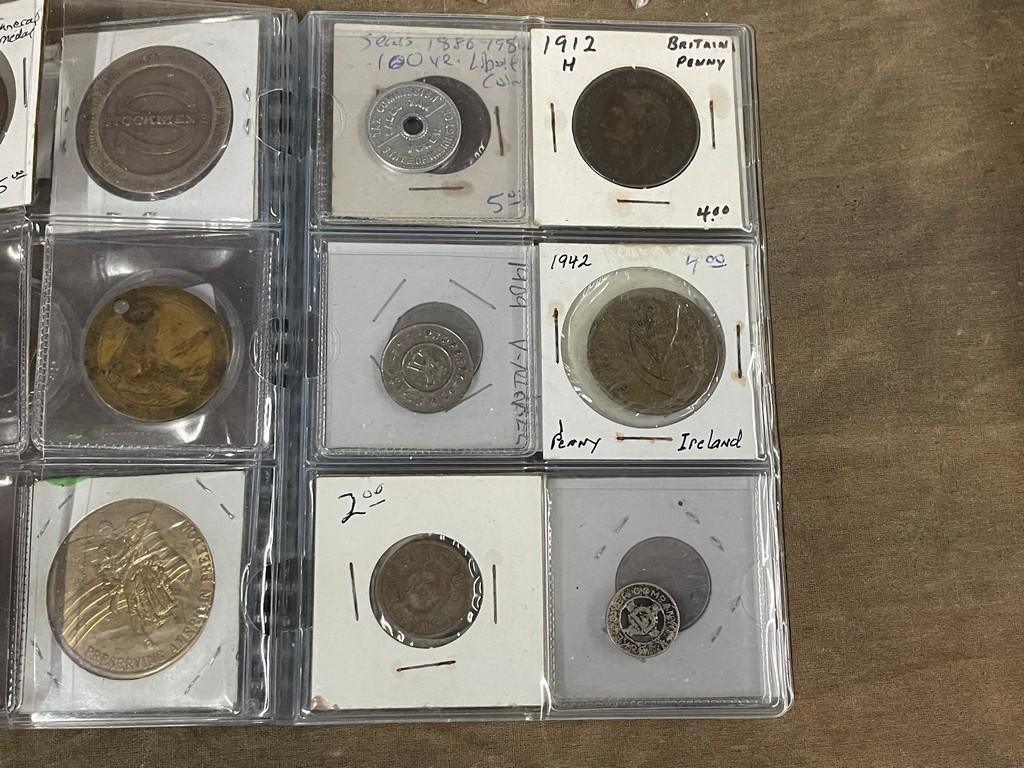 Collection Of Old Coins & Tokens