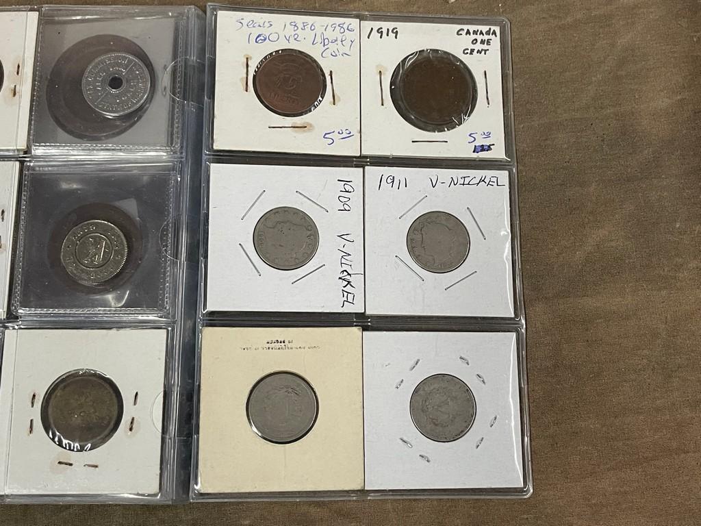 Collection Of Old Coins & Tokens