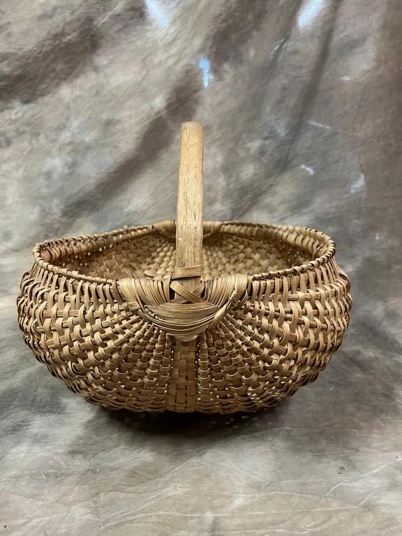 Antique Large Hand-Woven Buttocks Basket
