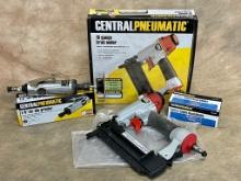 Central Pneumatic Eighteen Guage Brad Nailer and Quarter Inch Die Grinder