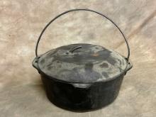 Made in USA Cast Iron Covered Pot 8 D