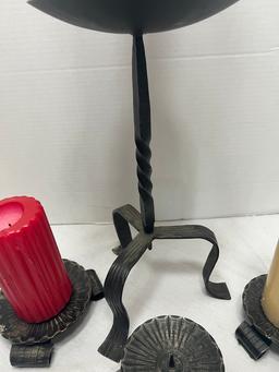 Metal Candle Stands With Candles