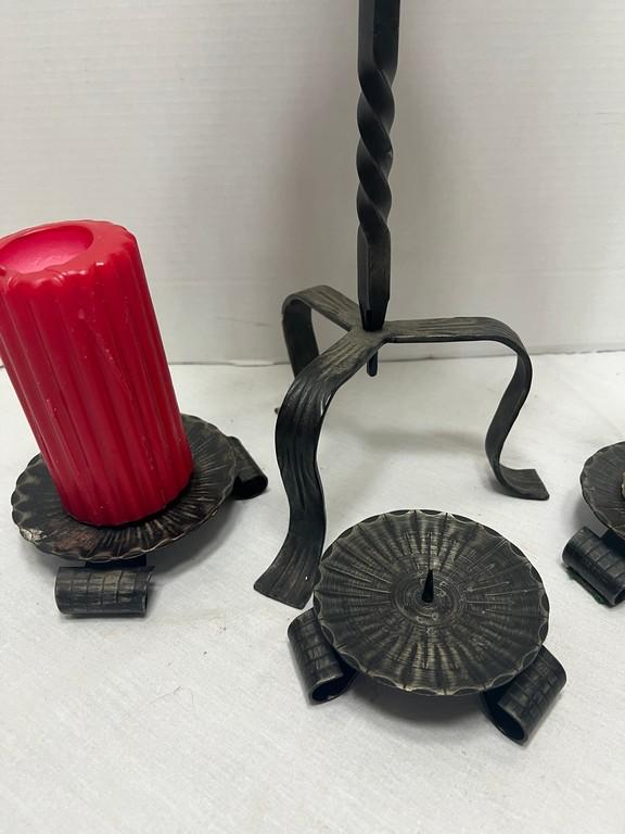Metal Candle Stands With Candles