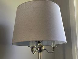 Brass Pole Lamp With Shade
