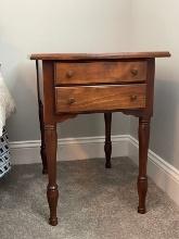 Cherry Finish 2 Drawer Bedside Stand