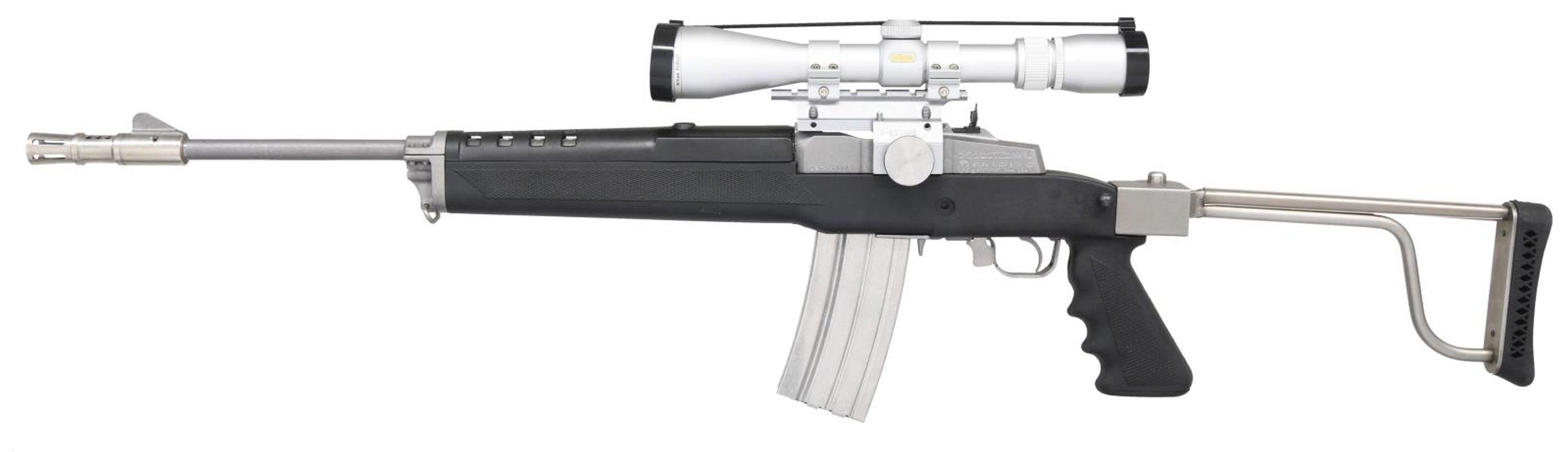 RUGER STAINLESS MINI-14 SEMI-AUTO RANCH RIFLE.