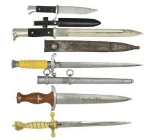5 WWII & WWII STYLE GERMAN EDGED WEAPONS.
