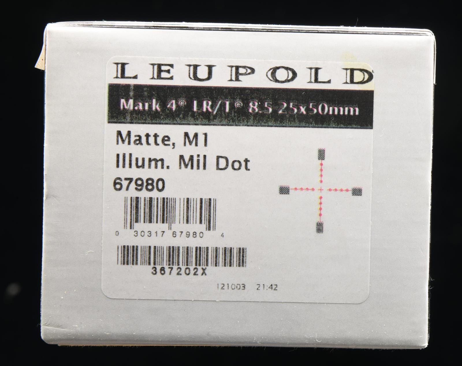 LEUPOLD MARK 4 LR/T 8.5-25x50MM ILLUM. MIL DOT