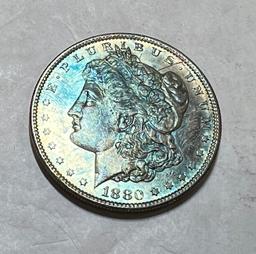 1880 S Dollar PROOF LIKE Rainbow Toning
