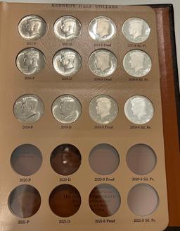 Complete Book of 32 Kennedy Halves 2012-2019 Silver-Proof-BU