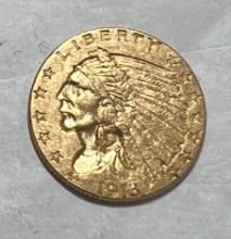 1913 $2.50 Gold Indian EF/AU