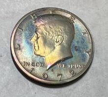 1972 S Kennedy Half Dollar PROOF Rainbow Toning