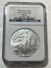 2007 1 oz. Silver American Eagle $1 MS 69 NGC Early Releases