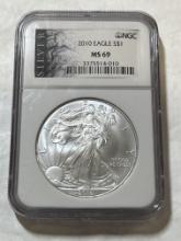 2010 1 oz. Silver American Eagle $1 MS 69 NGC