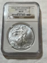 2011 1 oz. Silver American Eagle $1 MS 69 NGC