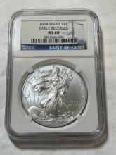 2014 1 oz. Silver American Eagle $1 MS 69 NGC Early Releases
