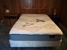 Serta Queen sized mattress with box spring and frame
